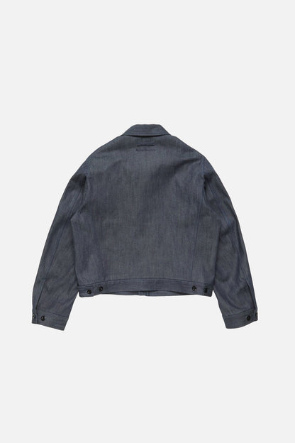 Branded selvedge denim jacket - Indigo blue