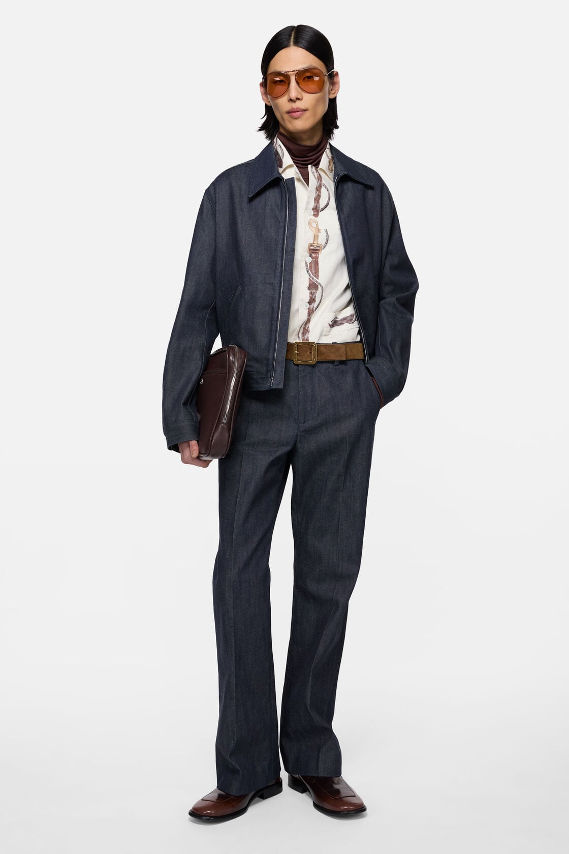 Branded selvedge denim trousers - Indigo blue