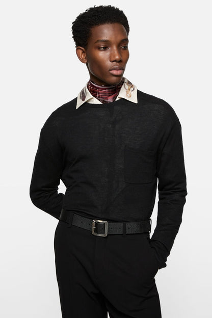 Cashmere knit sweater - Black
