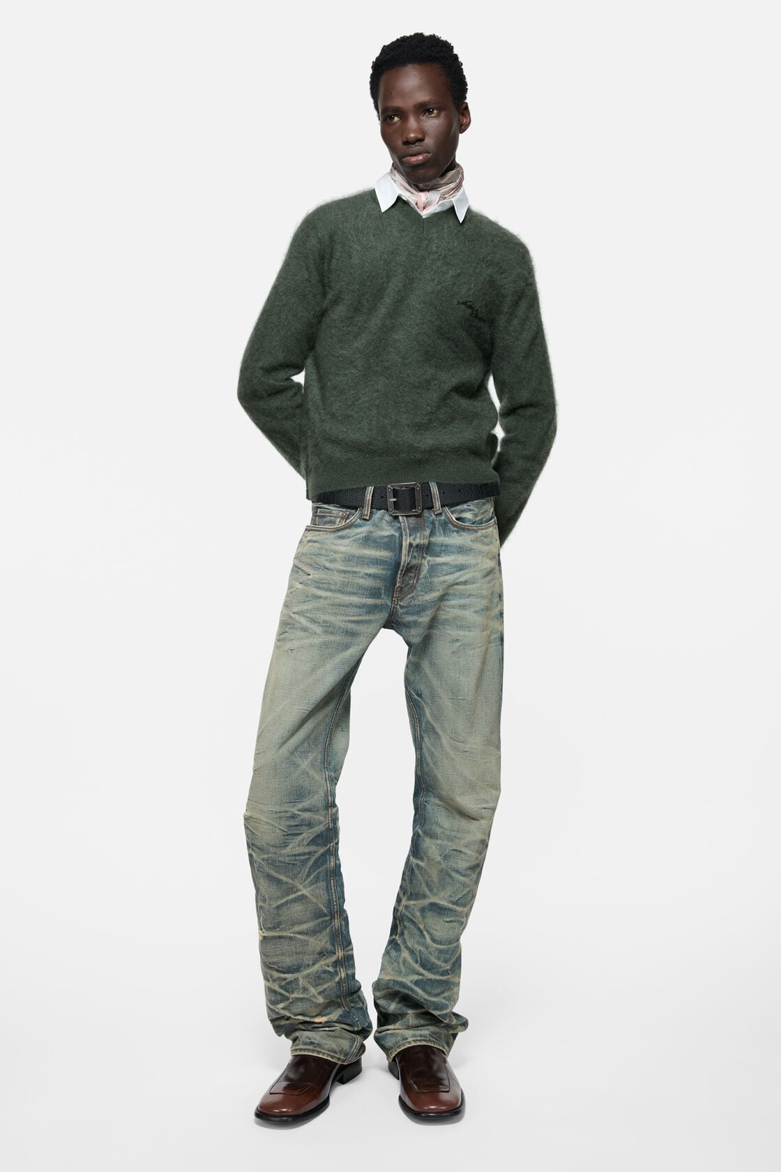 Cashmere v-neck sweater - Dark green
