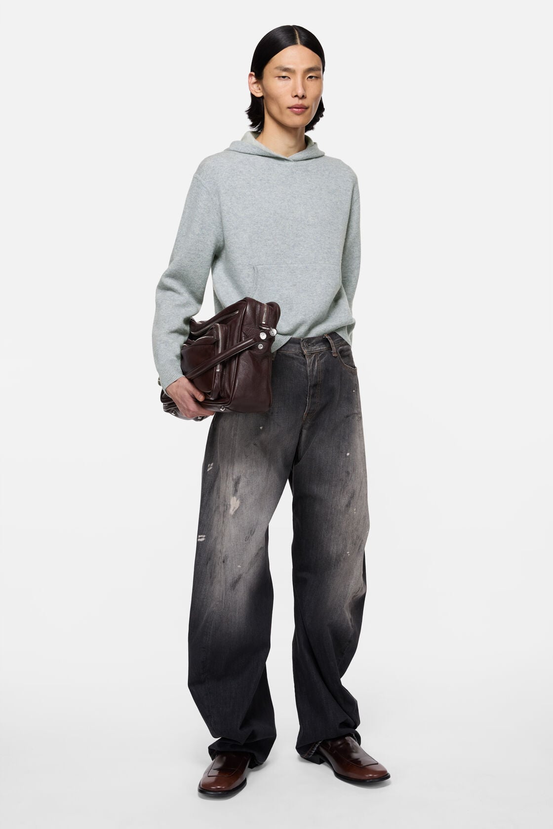 Cashmere hoodie - Cold grey melange