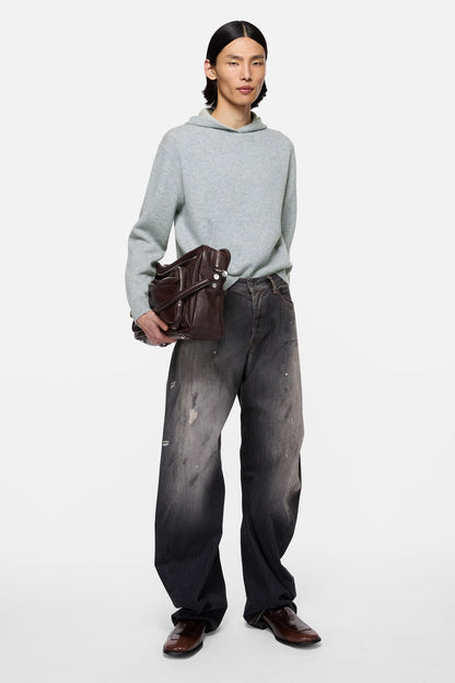 Cashmere hoodie - Cold grey melange