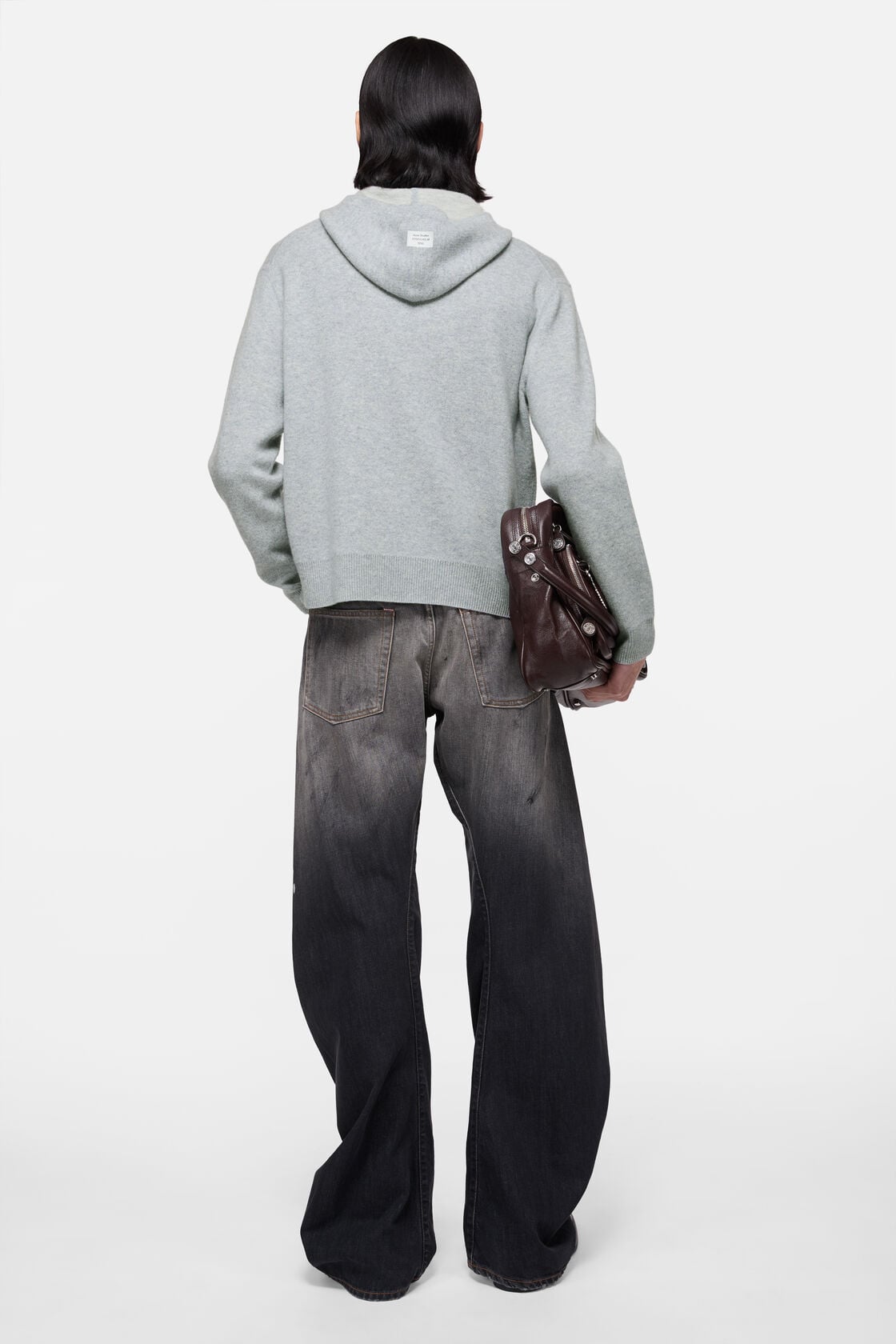 Cashmere hoodie - Cold grey melange