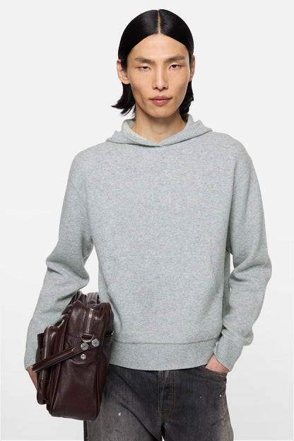Cashmere hoodie - Cold grey melange