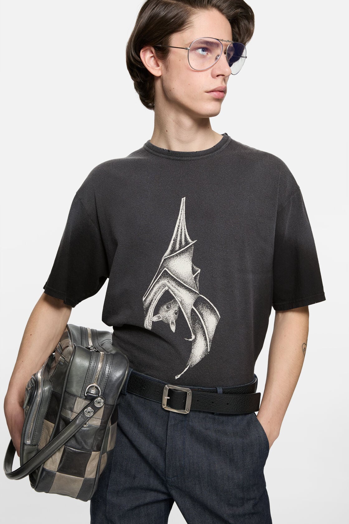 Graphic bat t-shirt - Faded black