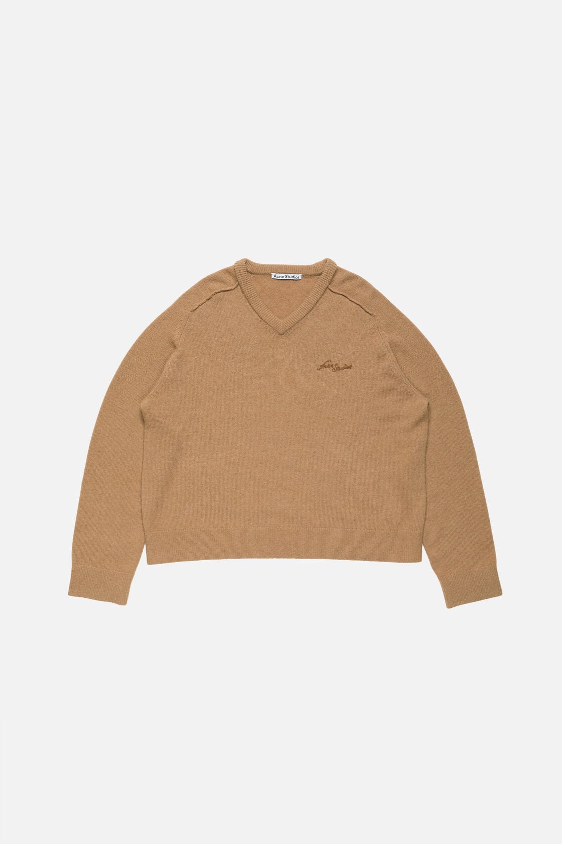 Camel hair v-neck sweater - Light camel