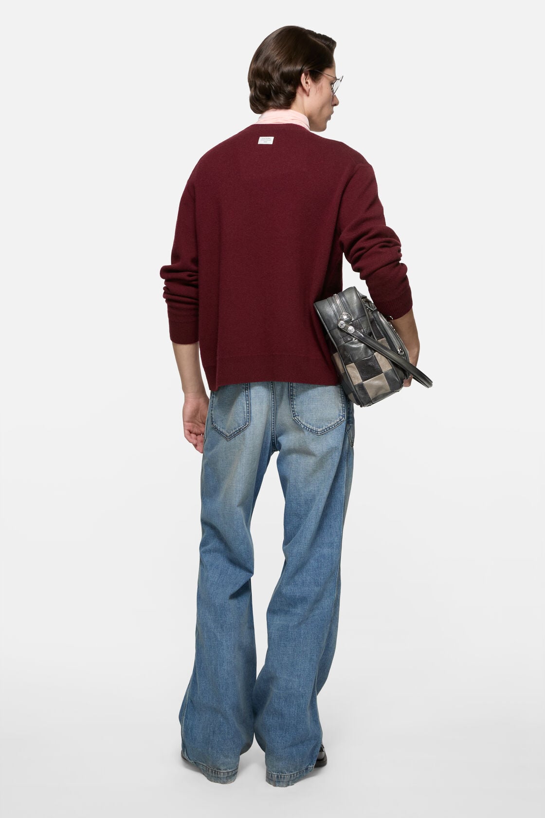 Cashmere sweater with logo - Dark red