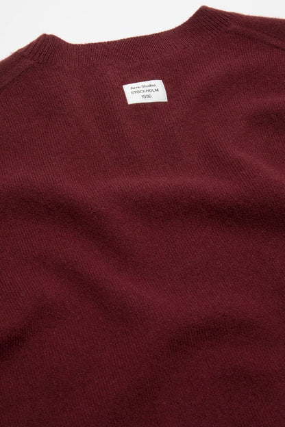 Cashmere sweater with logo - Dark red