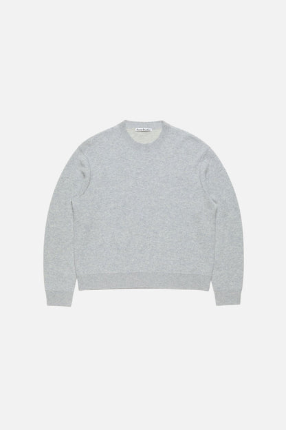 Cashmere sweater with logo - Cold grey melange