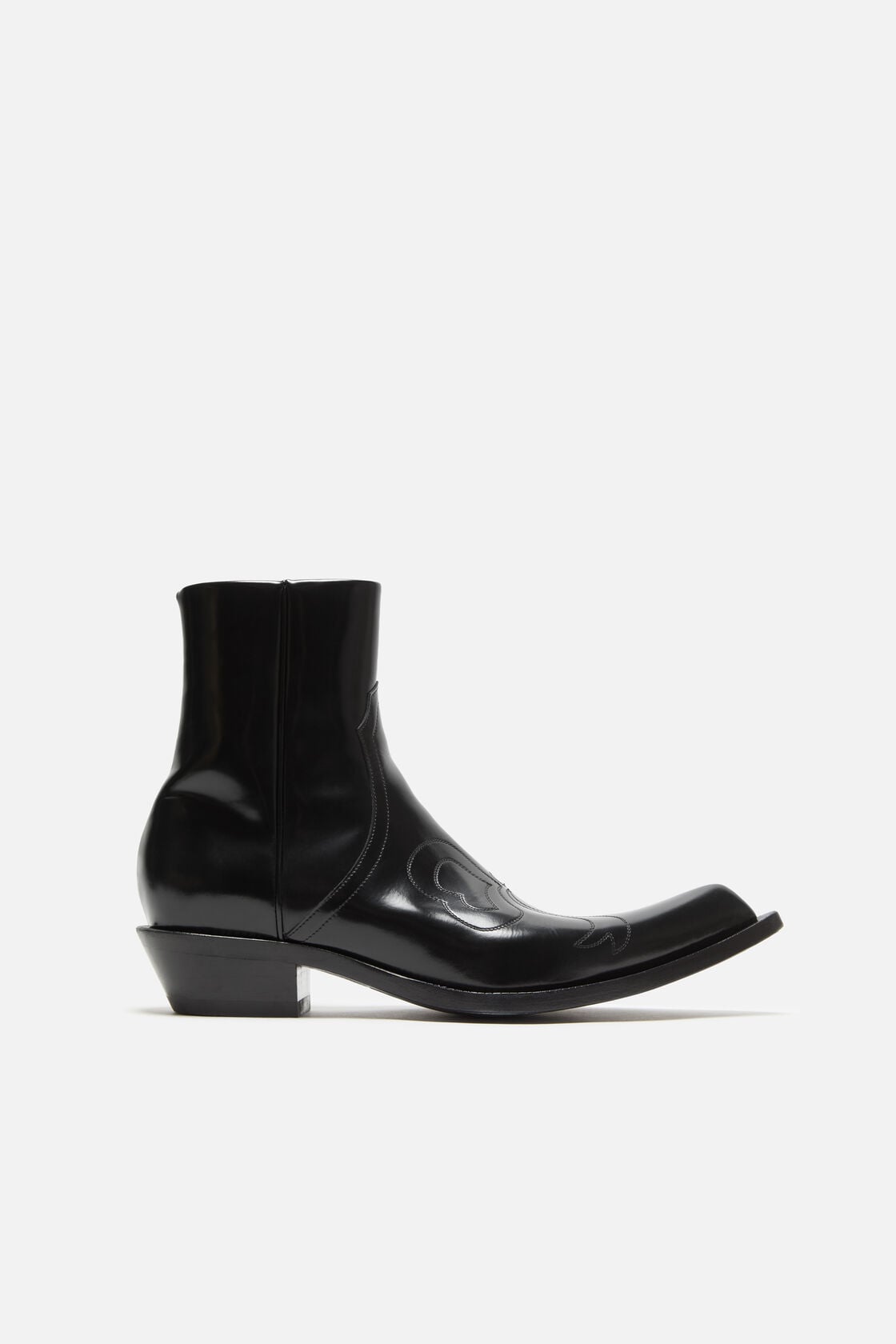 Pointed cowboy ankle boots - Black