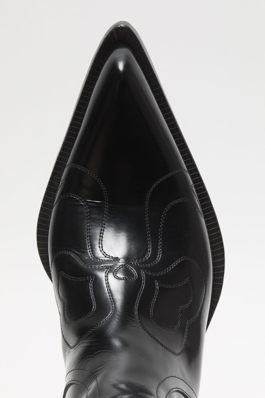 Pointed cowboy ankle boots - Black