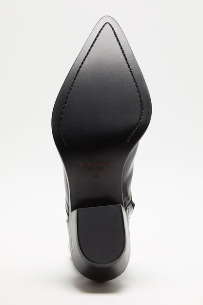 Pointed cowboy ankle boots - Black