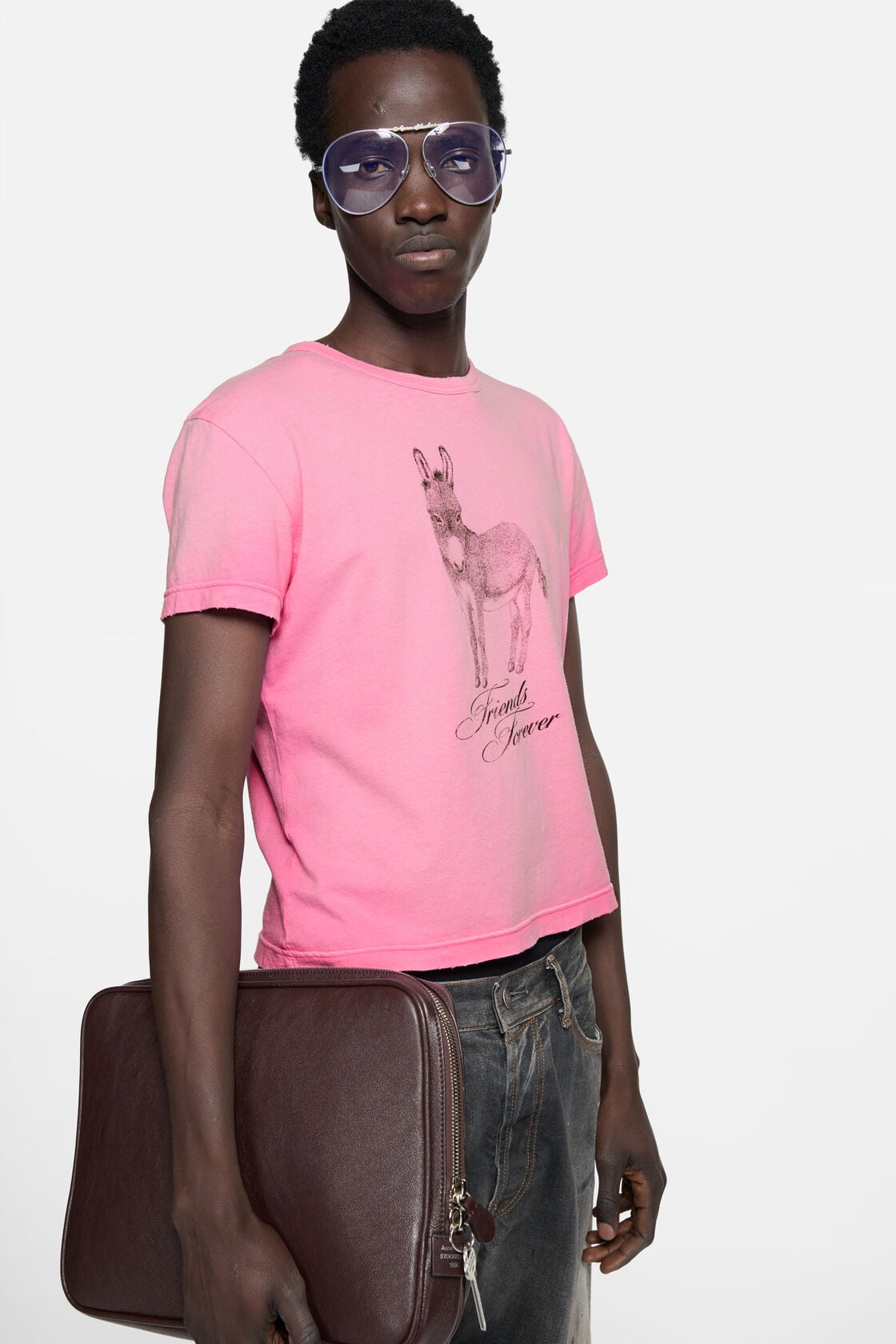 Fitted graphic t-shirt - Pink