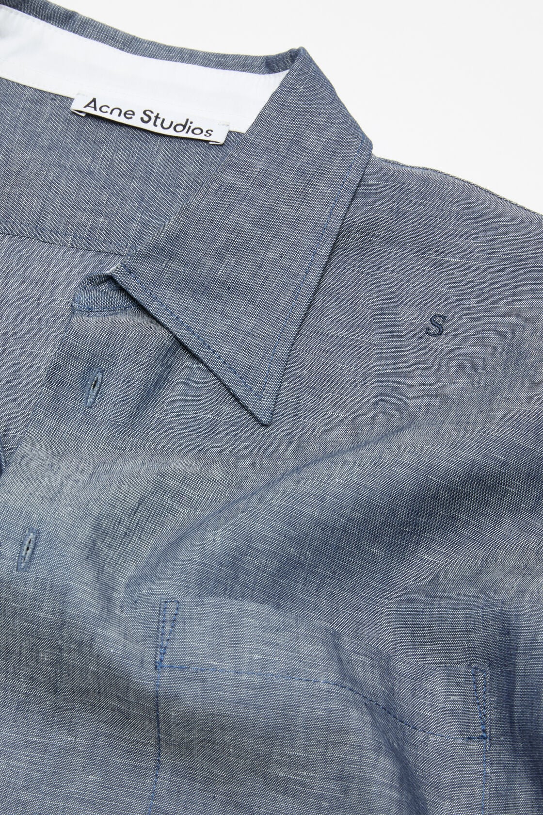 Chambray button-up shirt - Mid blue