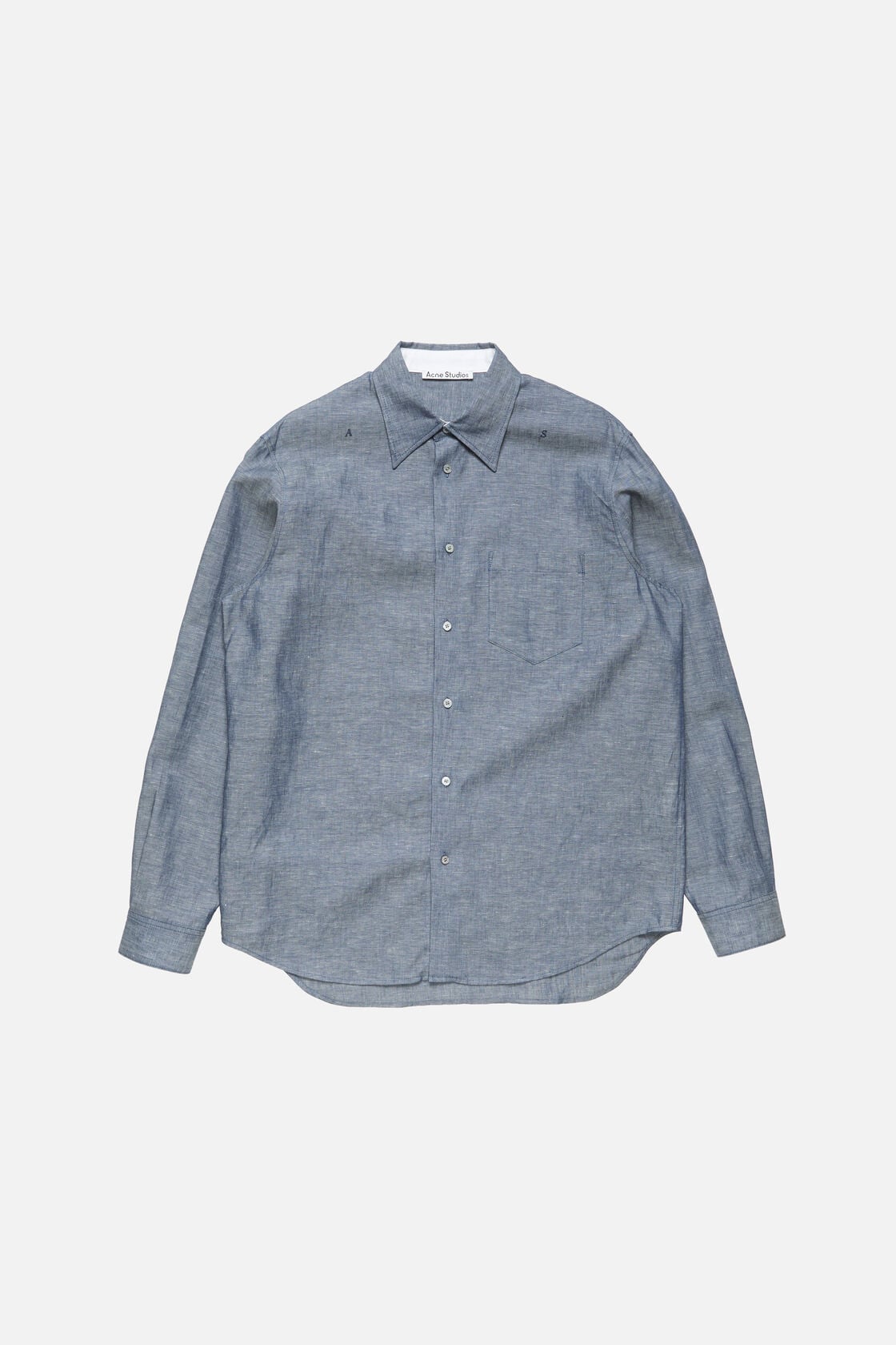 Chambray button-up shirt - Mid blue