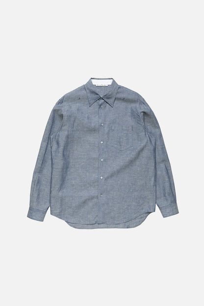 Chambray button-up shirt - Mid blue