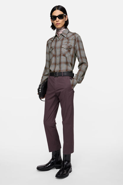 Flannel check button-up shirt - Multi grey