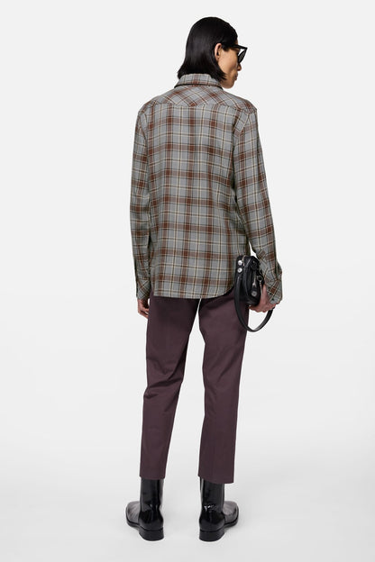Flannel check button-up shirt - Multi grey