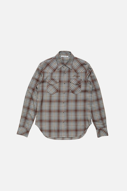 Flannel check button-up shirt - Multi grey