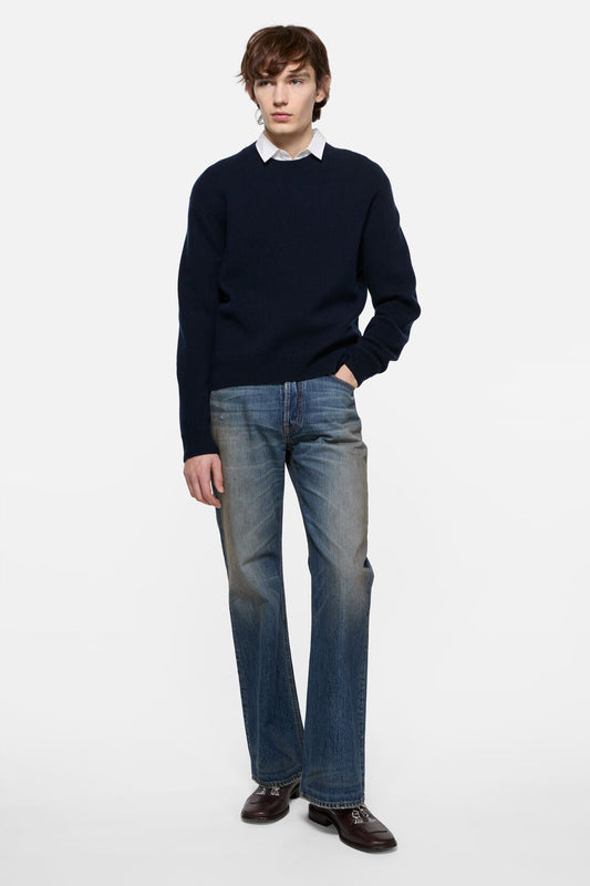 Cashmere sweater with logo - Ink blue