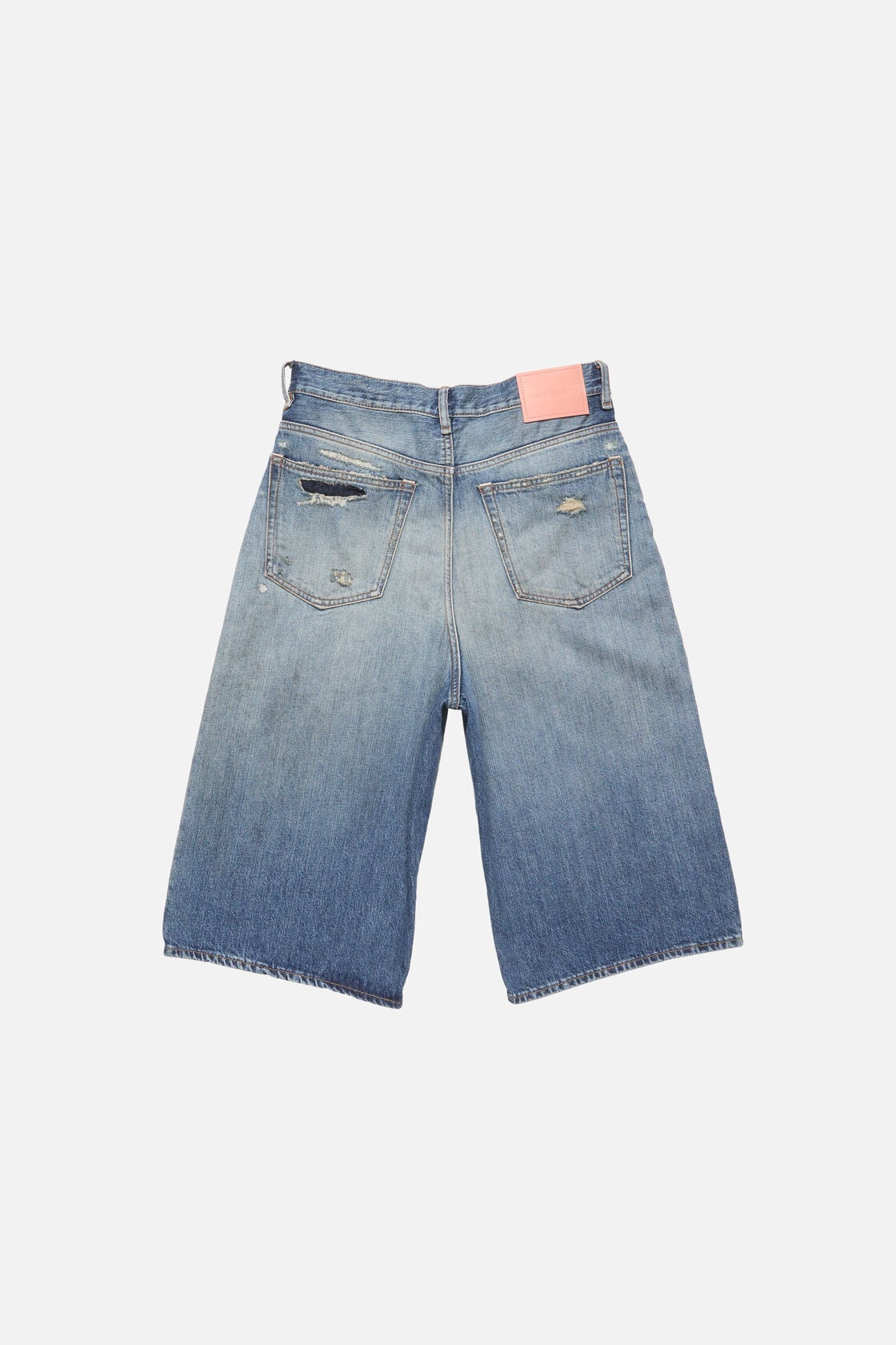 Mended denim shorts - Mid Blue
