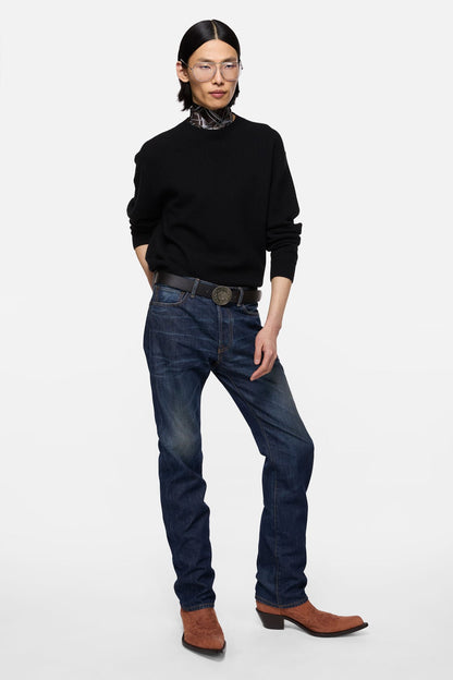 Cashmere sweater with logo - Black