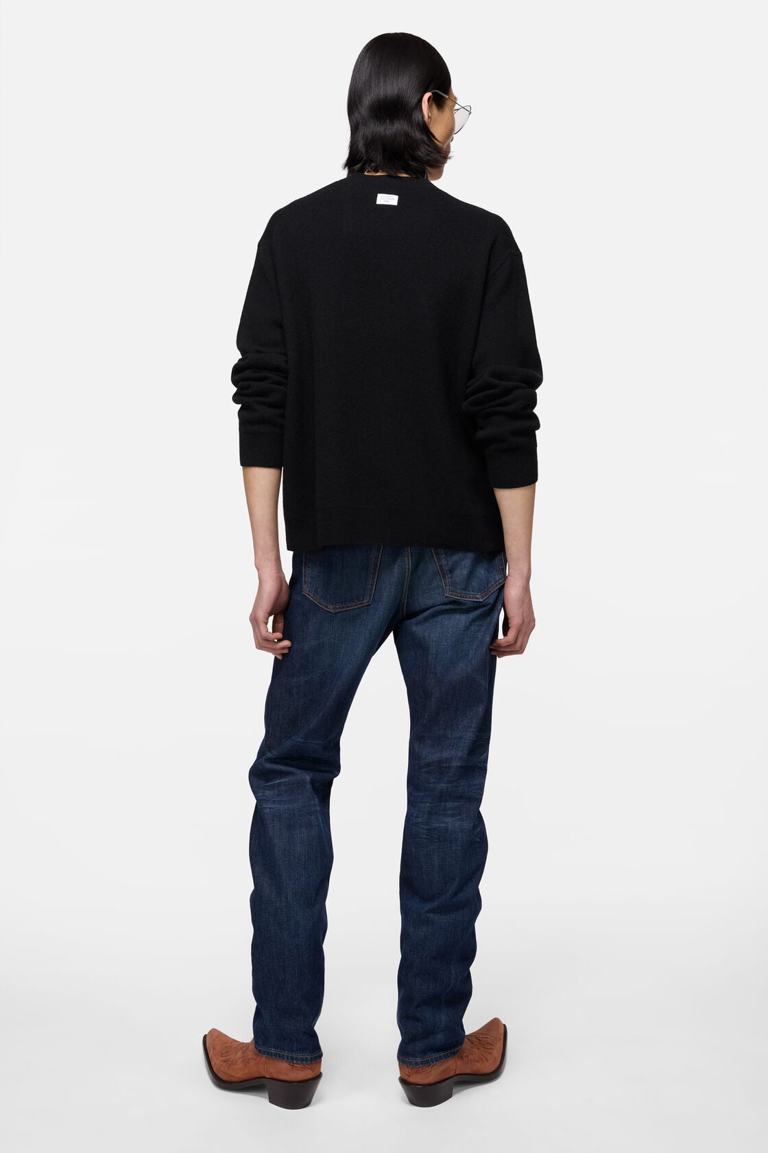 Cashmere sweater with logo - Black
