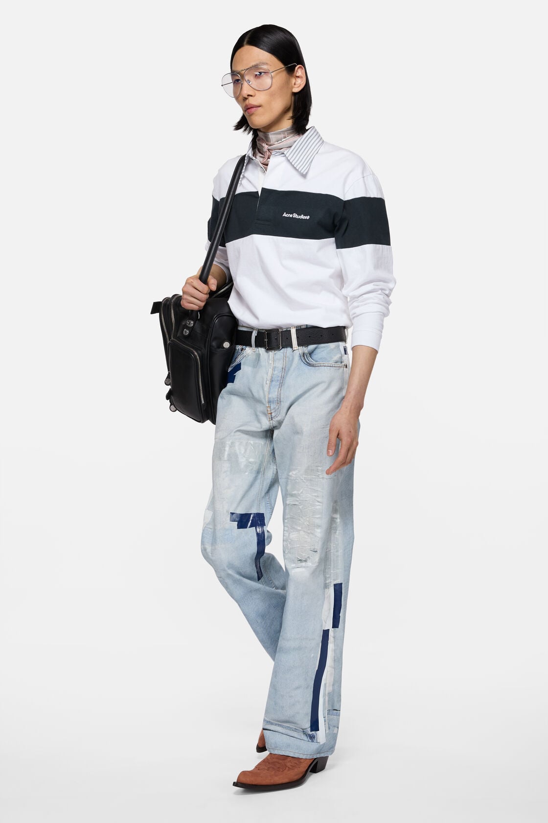 Trompe-l’œil tape jeans - 2021M - Light blue