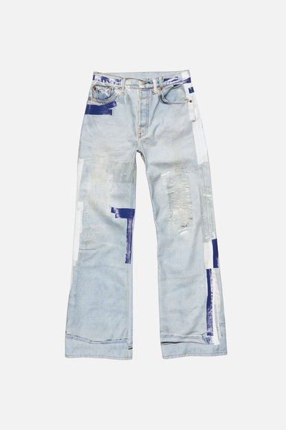 Trompe-l’œil tape jeans - 2021M - Light blue