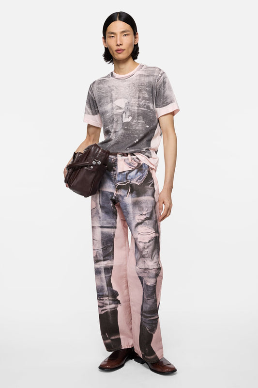Trompe-l'œil photocopy jeans - 1981 - Pink/blue