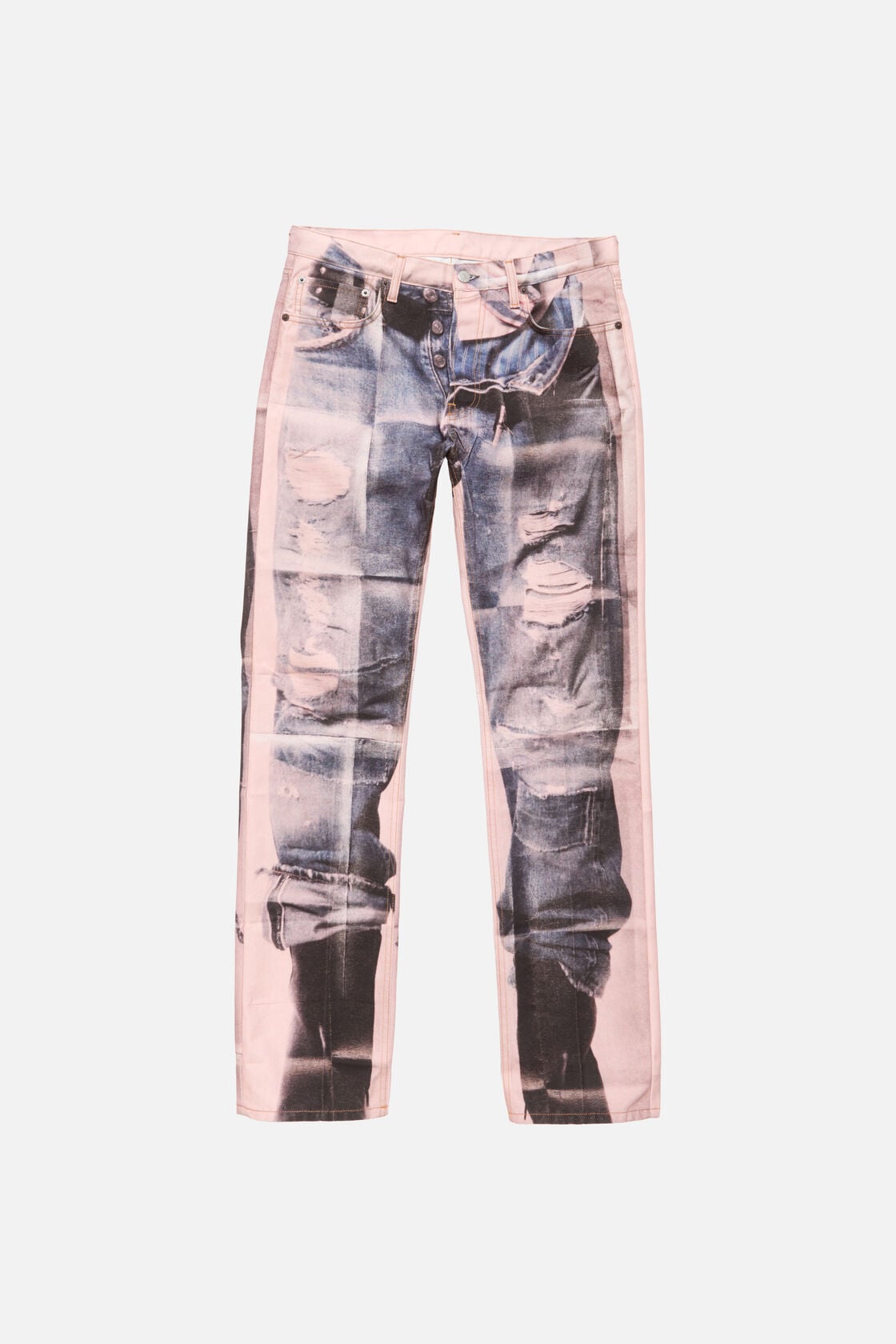 Trompe-l'œil photocopy jeans - 1996M - Pink/blue
