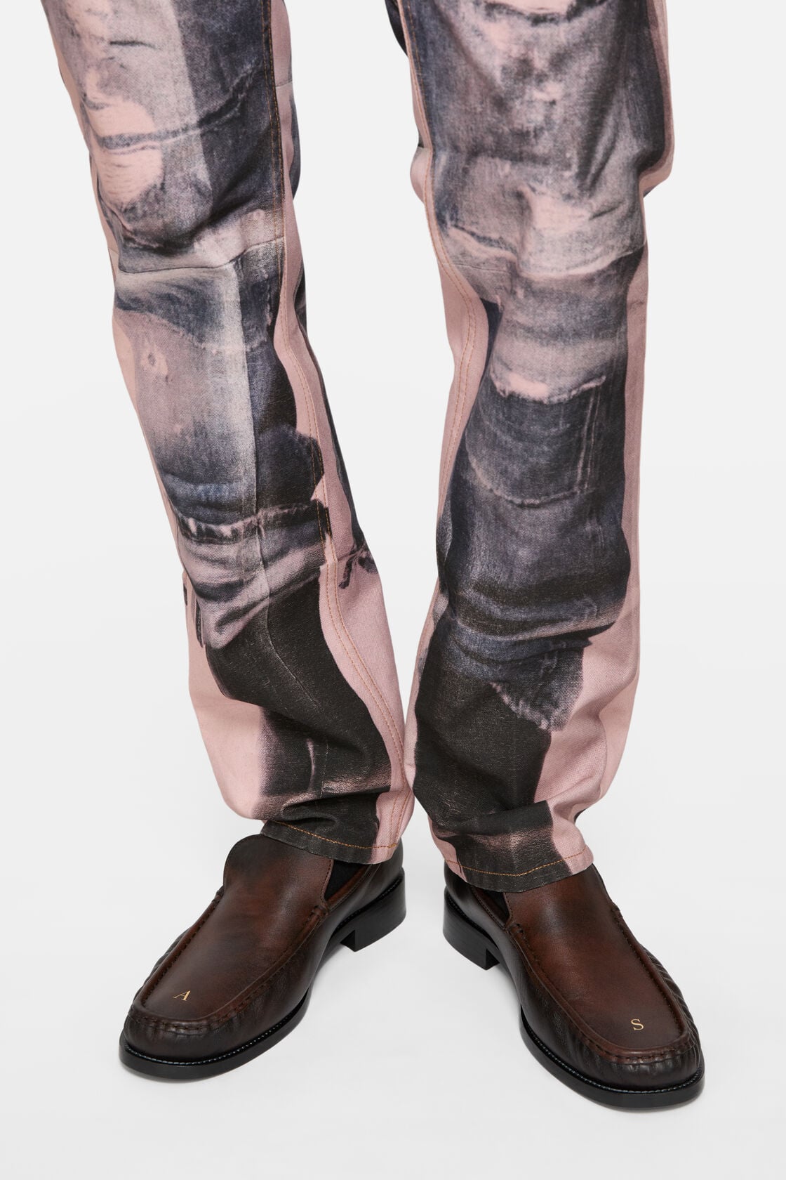 Trompe-l'œil photocopy jeans - 1996M - Pink/blue