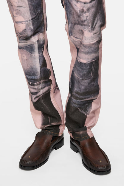 Trompe-l'œil photocopy jeans - 1996M - Pink/blue