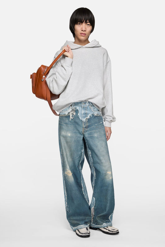 trompe-l’œil torn jeans - 1981 - Mid blue