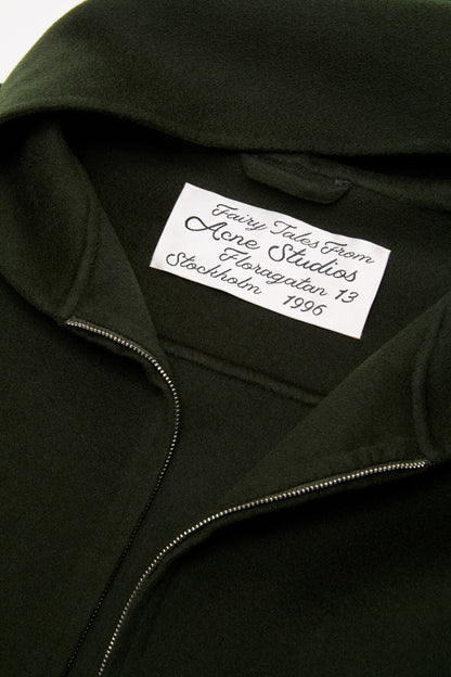 Cashmere jacket with hood - Dark green