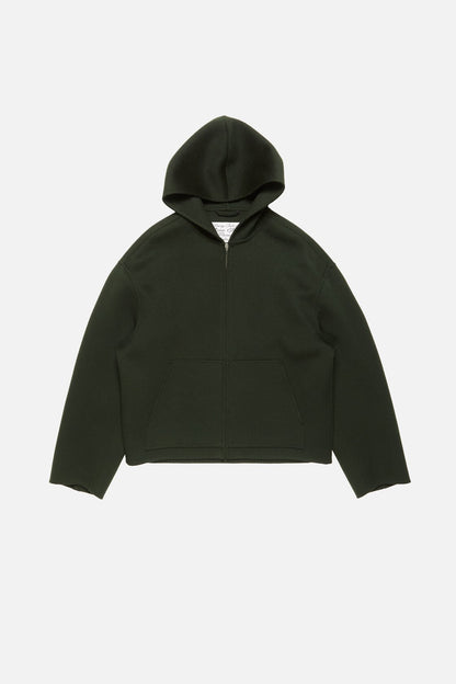 Cashmere jacket with hood - Dark green