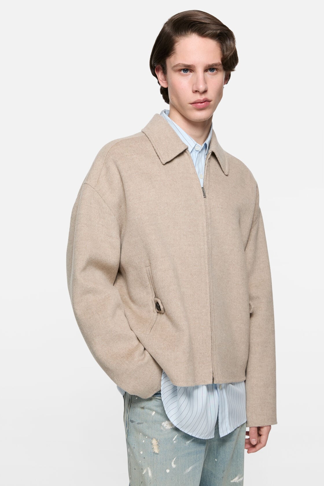 Cashmere blend jacket - Oatmeal melange
