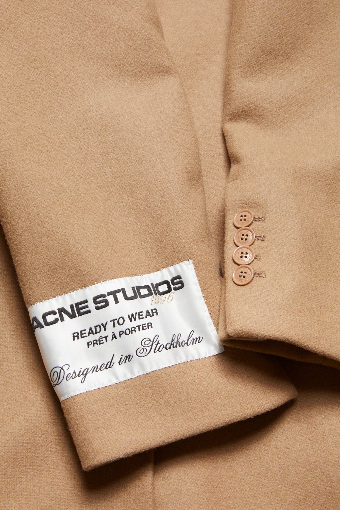 Single-breasted wool coat - Camel Beige