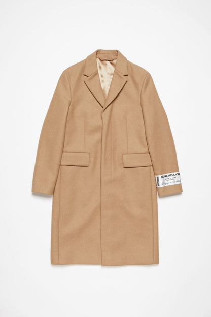 Single-breasted wool coat - Camel Beige