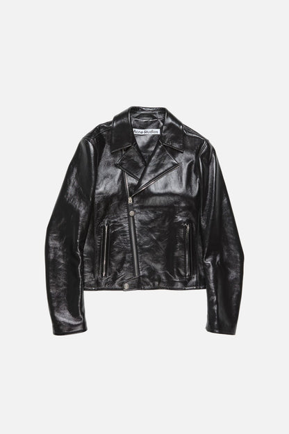 Leather biker jacket - Black
