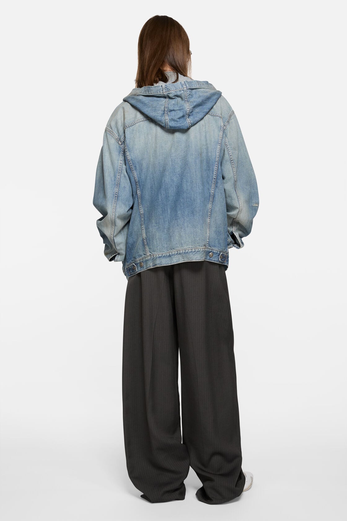 Hooded denim jacket - Mid Blue