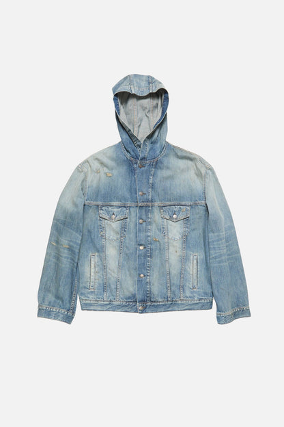 Hooded denim jacket - Mid Blue