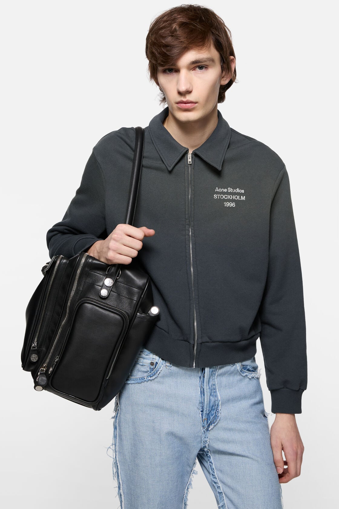 Cardigan with collar - Faded black
