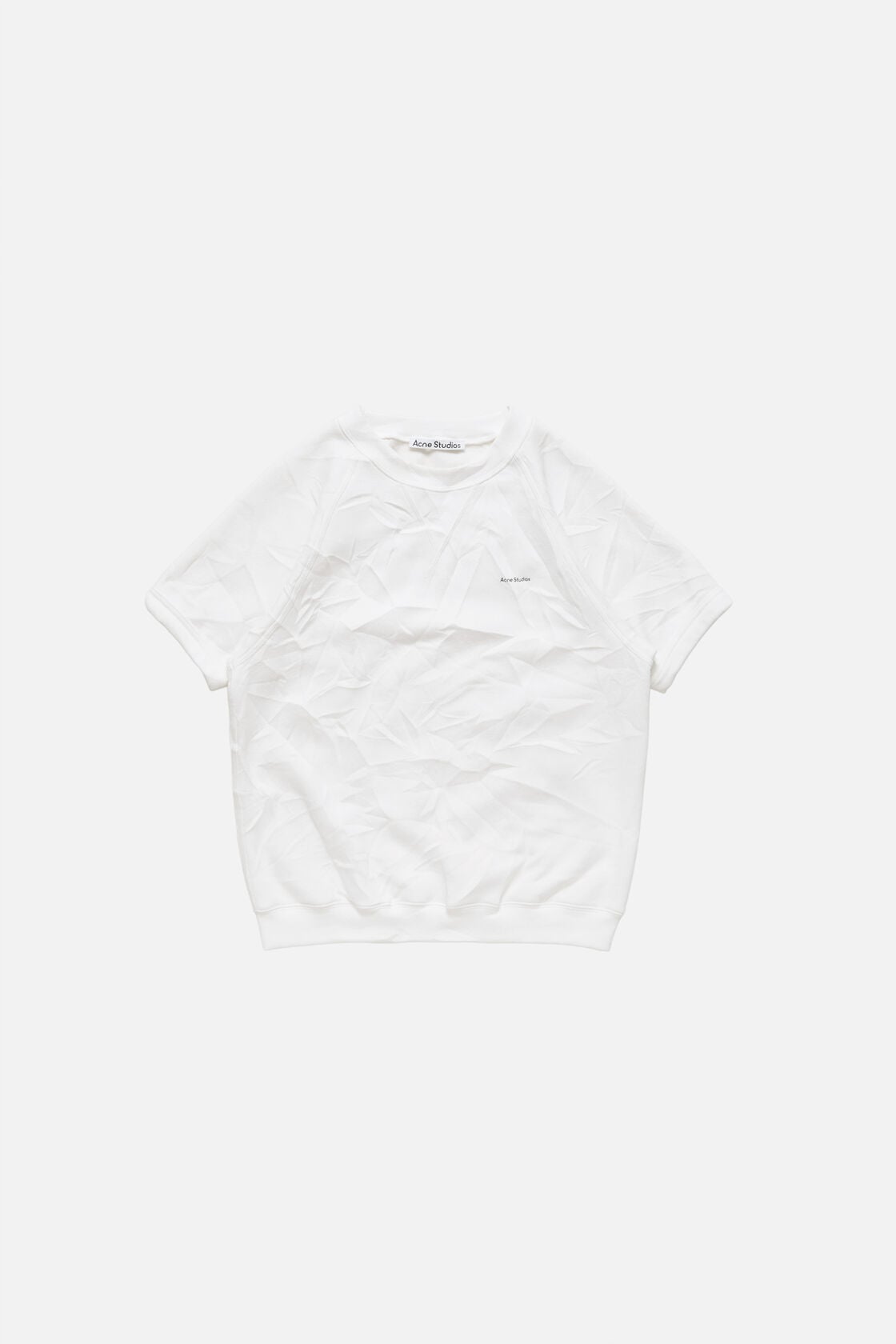 Crinkled fleece t-shirt - White
