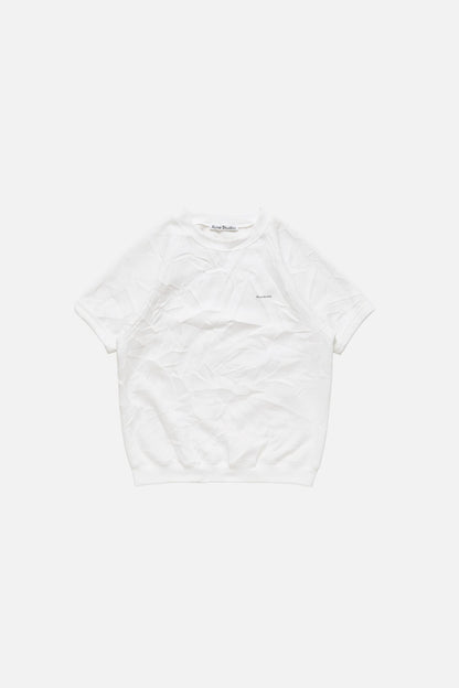 Crinkled fleece t-shirt - White