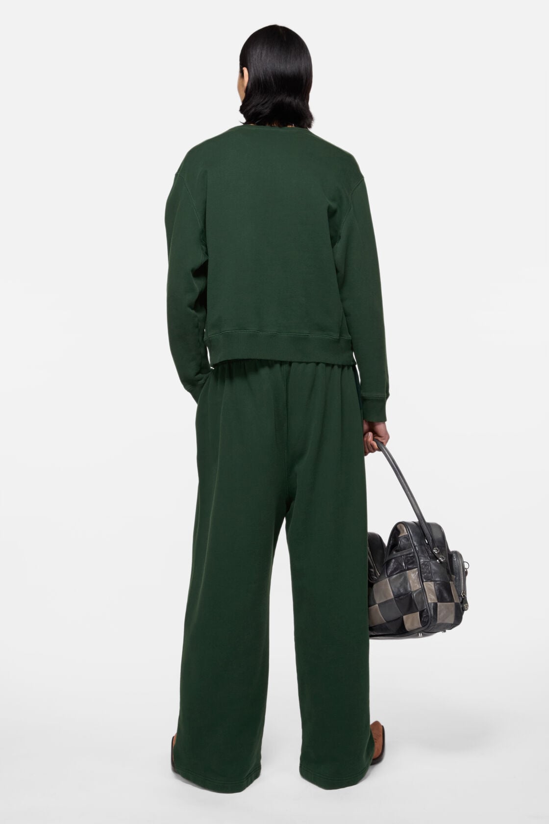 Fleece sweatshirt with logo - Dark green