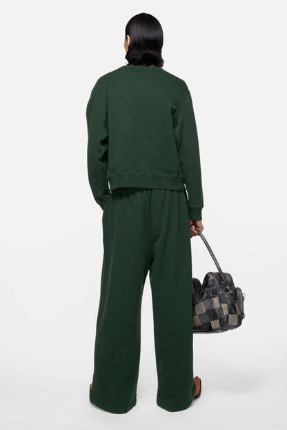 Fleece sweatshirt with logo - Dark green