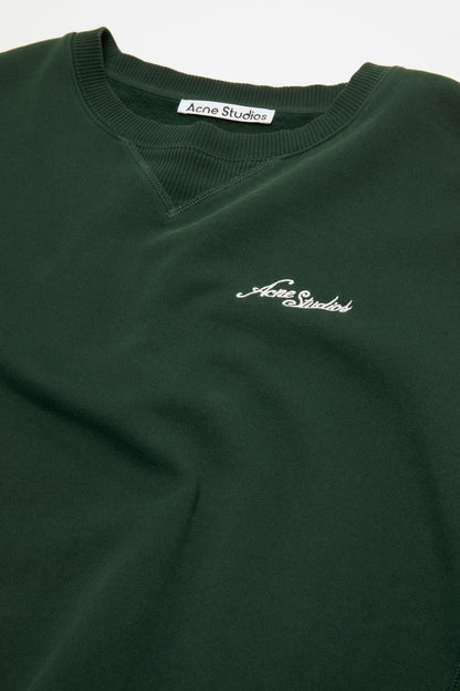 Fleece sweatshirt with logo - Dark green