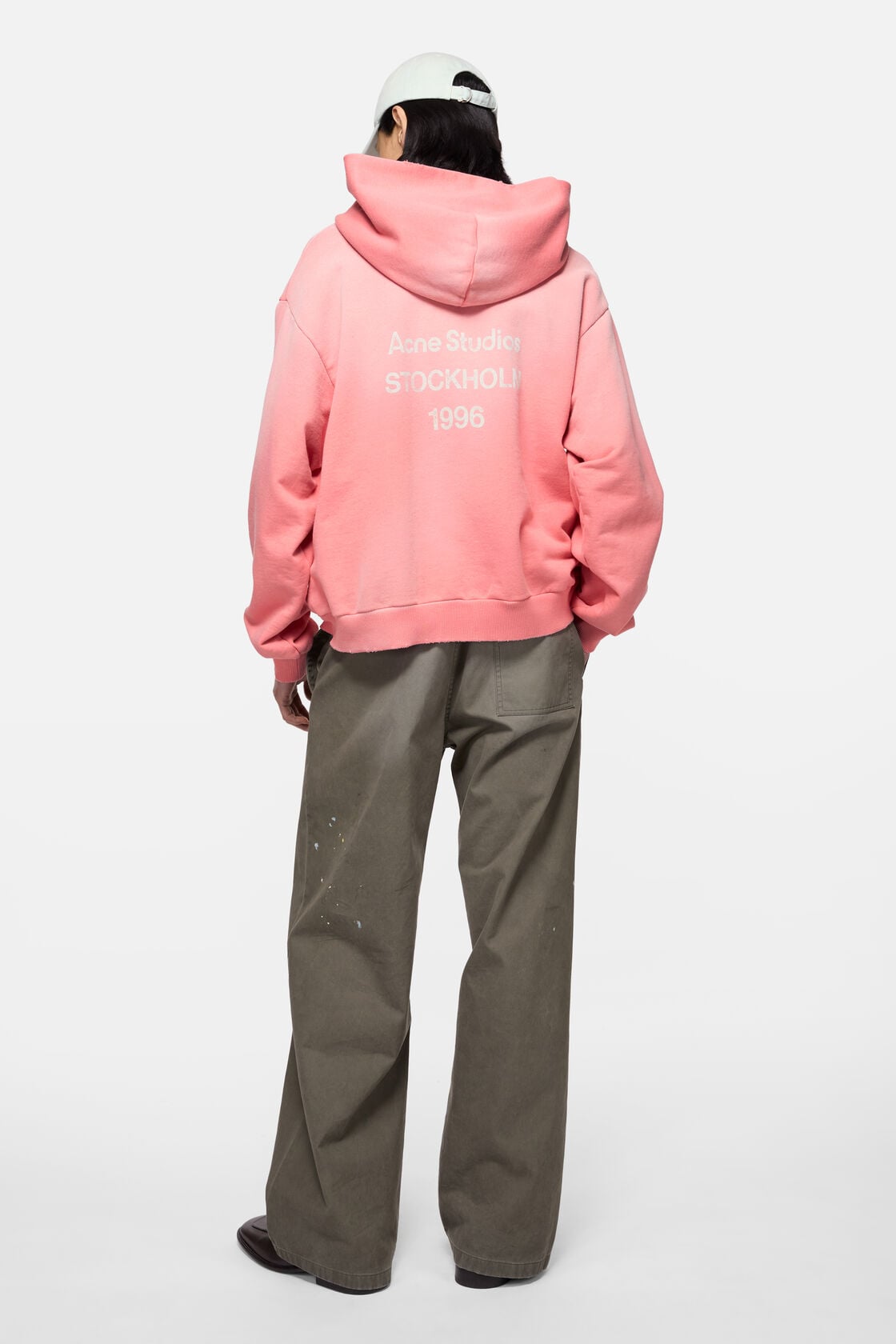 Fleece logo hoodie - Tango pink