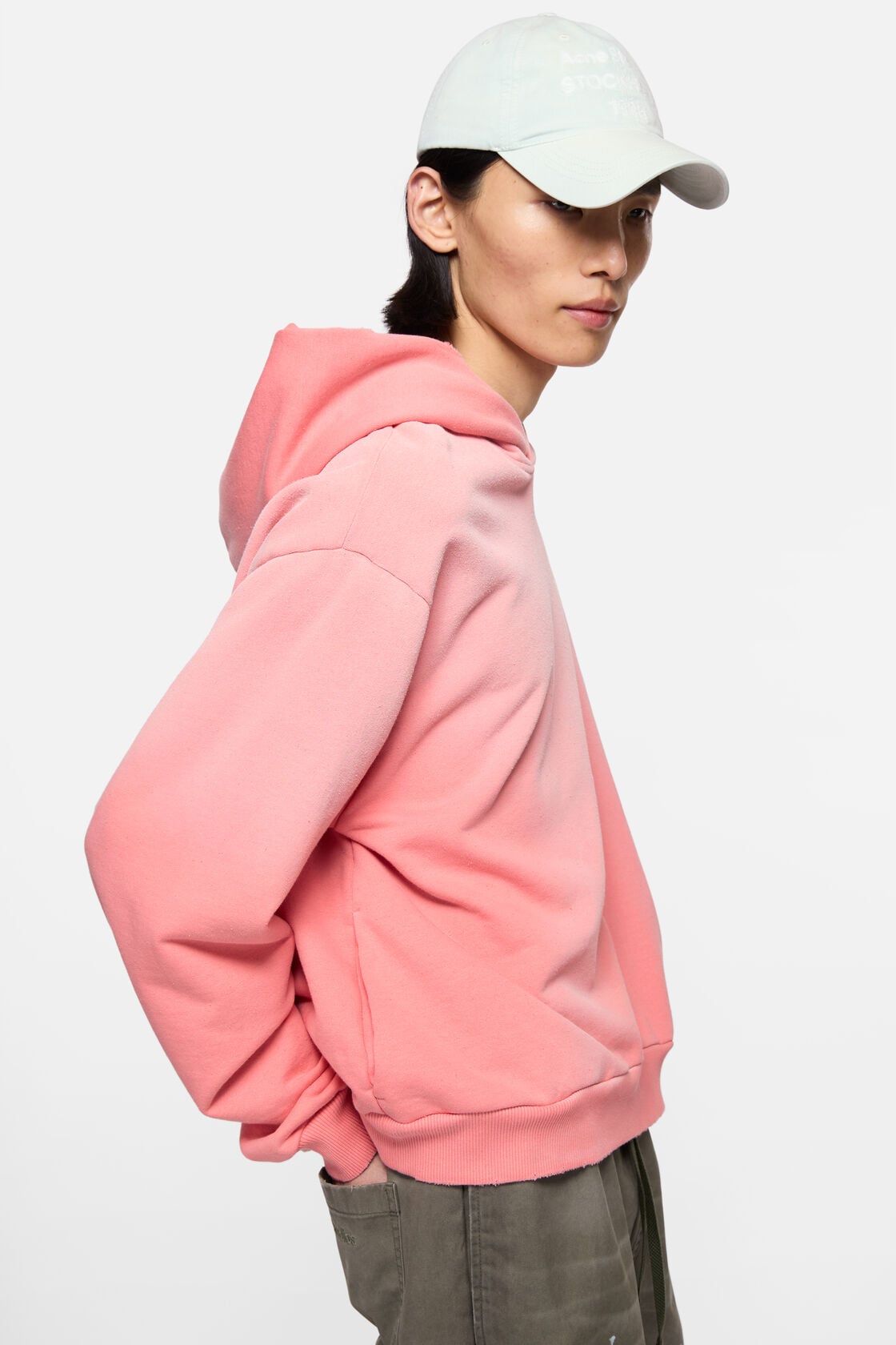 Fleece logo hoodie - Tango pink